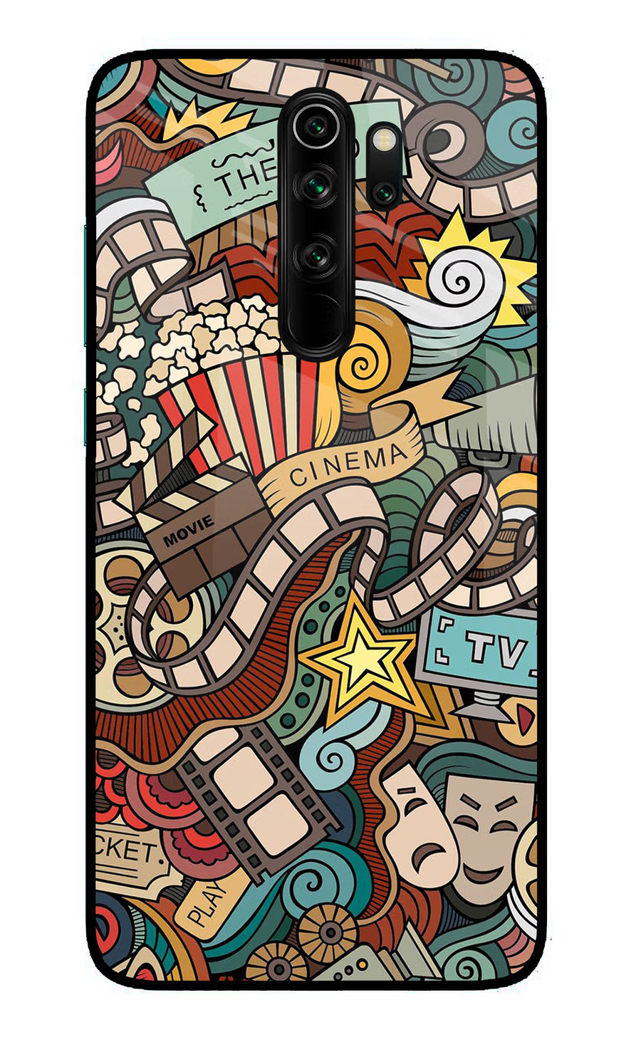 Cinema Abstract Redmi Note 8 Pro Back Cover, Glass case