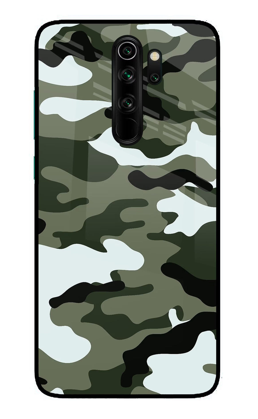Camouflage Redmi Note 8 Pro Back Cover, Glass case