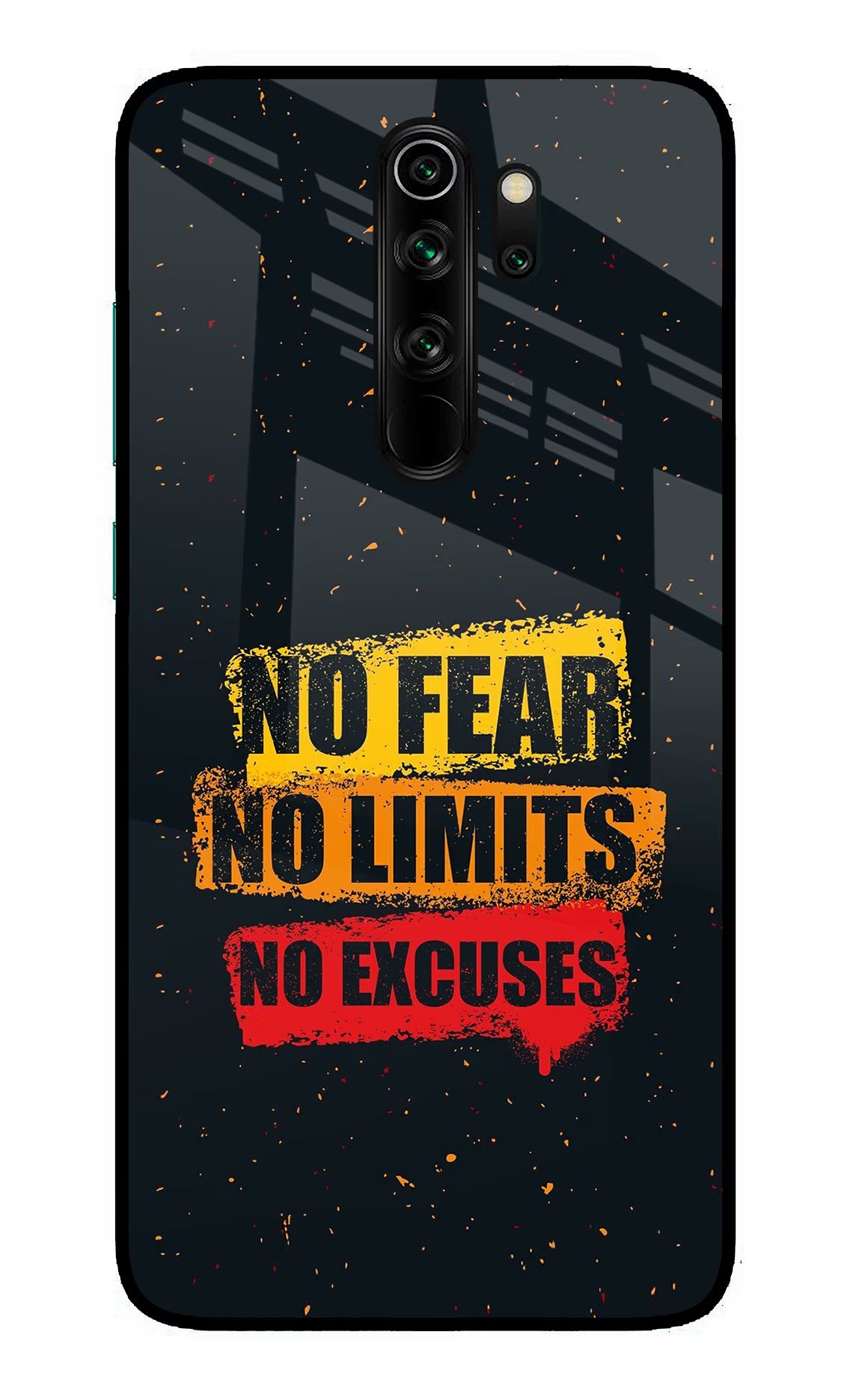 No Fear No Limits No Excuse Redmi Note 8 Pro Glass Case Back Cover by Casekaro