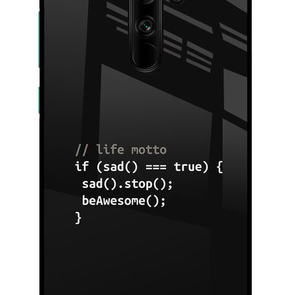 Life Motto Code Redmi Note 8 Pro Glass Case Back Cover by Casekaro