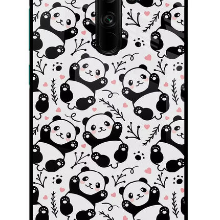 Cute Panda Redmi Note 8 Pro Glass Case Back Cover by Casekaro