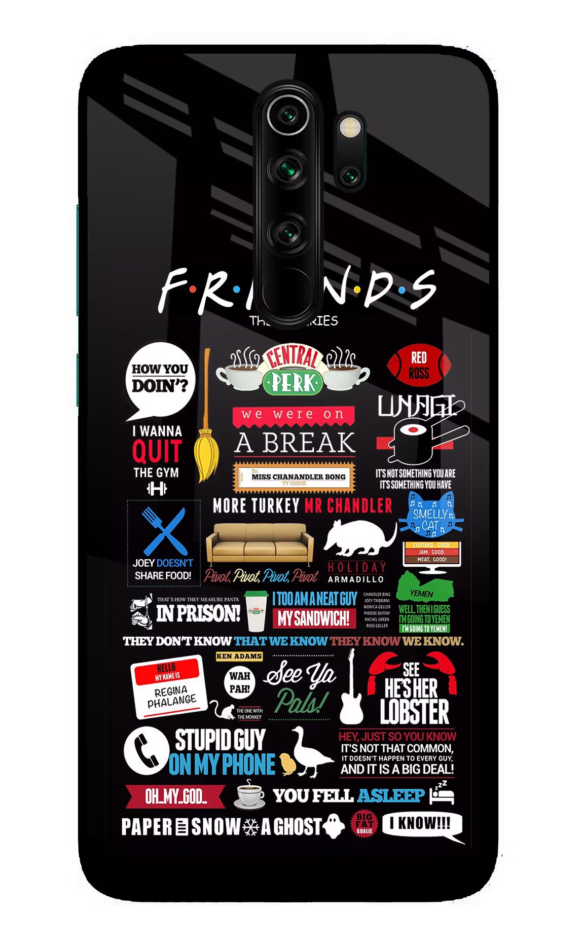 FRIENDS Redmi Note 8 Pro Glass Case Back Cover by Casekaro