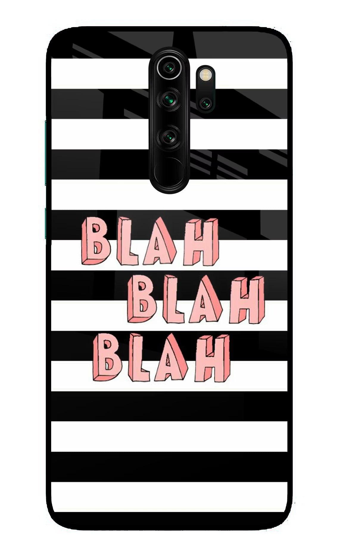 Blah Blah Blah Redmi Note 8 Pro Glass Case Back Cover by Casekaro