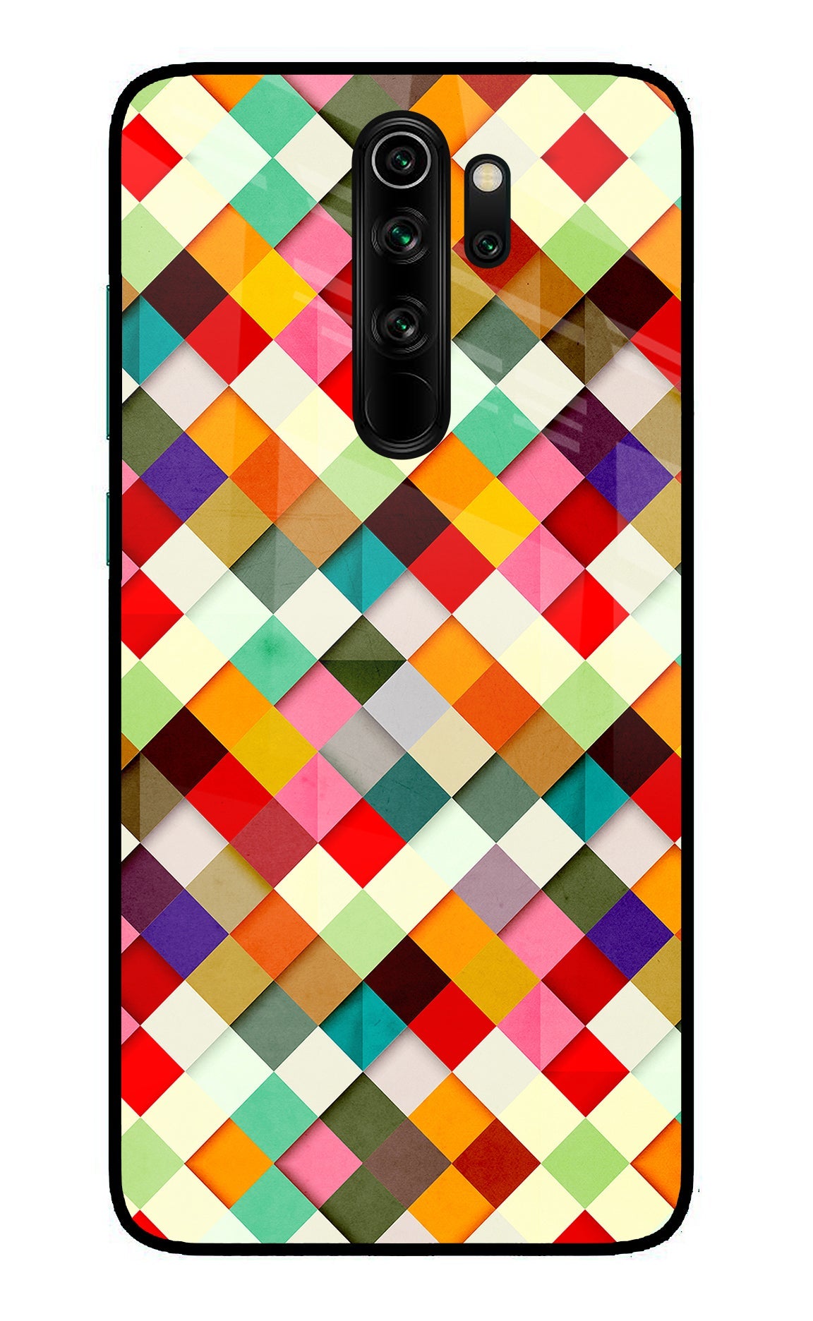 Geometric Abstract Colorful Redmi Note 8 Pro Glass Case