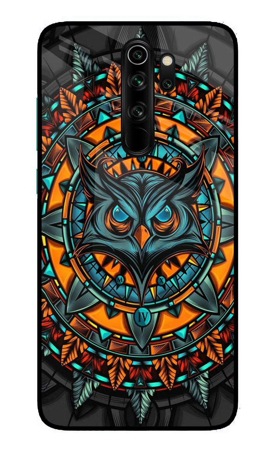 Angry Owl Art Redmi Note 8 Pro Back Cover, Glass case