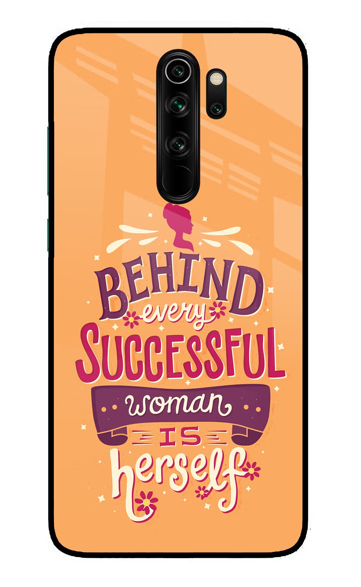 Behind Every Successful Woman There Is Herself Redmi Note 8 Pro Glass Case Back Cover by Casekaro