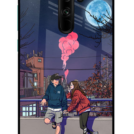 Chilling Couple Redmi Note 8 Pro Glass Case Back Cover by Casekaro