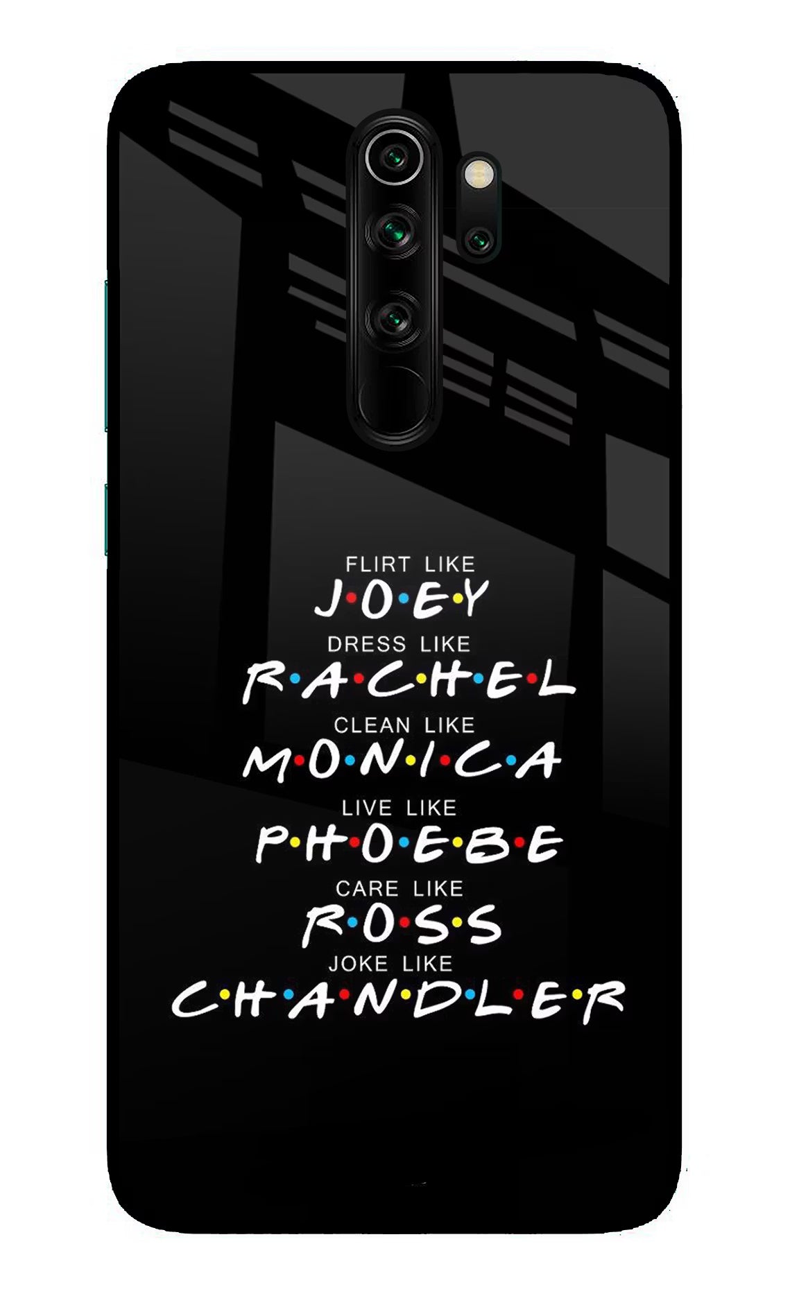 FRIENDS Character Redmi Note 8 Pro Glass Case Back Cover by Casekaro