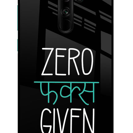Zero Fucks Given Redmi Note 8 Pro Glass Case Back Cover by Casekaro