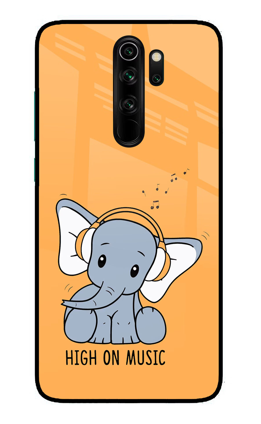 High On Music Redmi Note 8 Pro Back Cover, Glass case