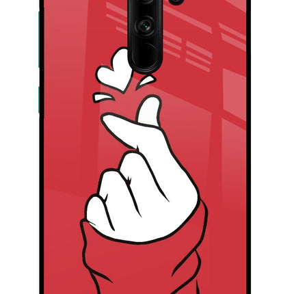 Korean Love Sign Redmi Note 8 Pro Glass Case Back Cover by Casekaro
