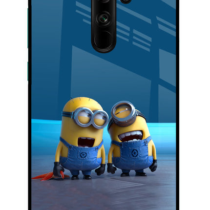 Minion Laughing Redmi Note 8 Pro Glass Case Back Cover by Casekaro