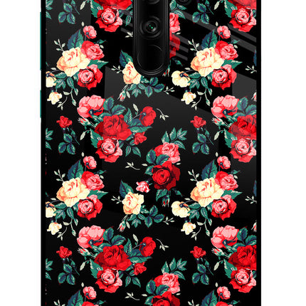 Rose Pattern Redmi Note 8 Pro Glass Case Back Cover by Casekaro