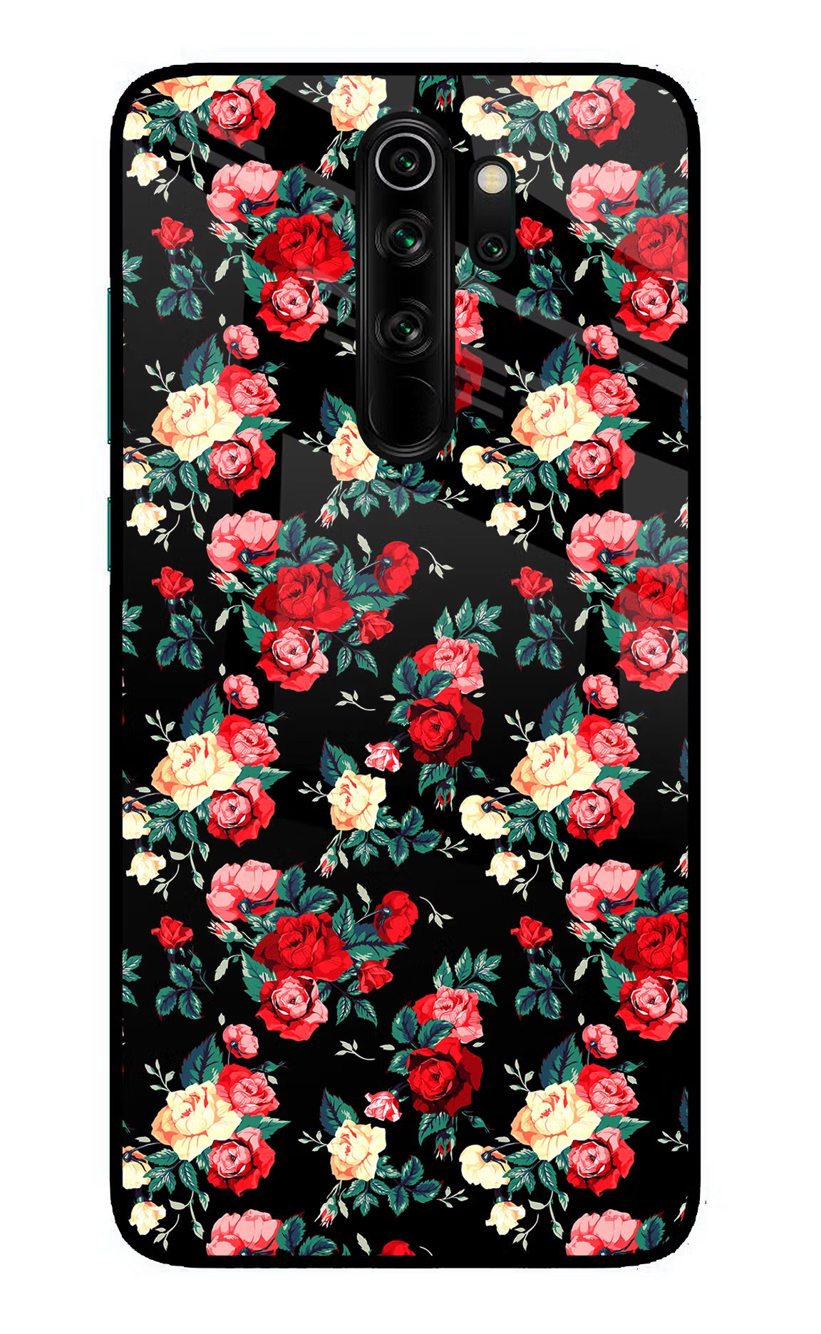 Rose Pattern Redmi Note 8 Pro Glass Case Back Cover by Casekaro