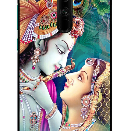 Lord Radha Krishna Redmi Note 8 Pro Glass Case Back Cover by Casekaro