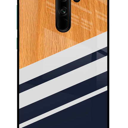 Blue and white wooden Redmi Note 8 Pro Glass Case Back Cover by Casekaro