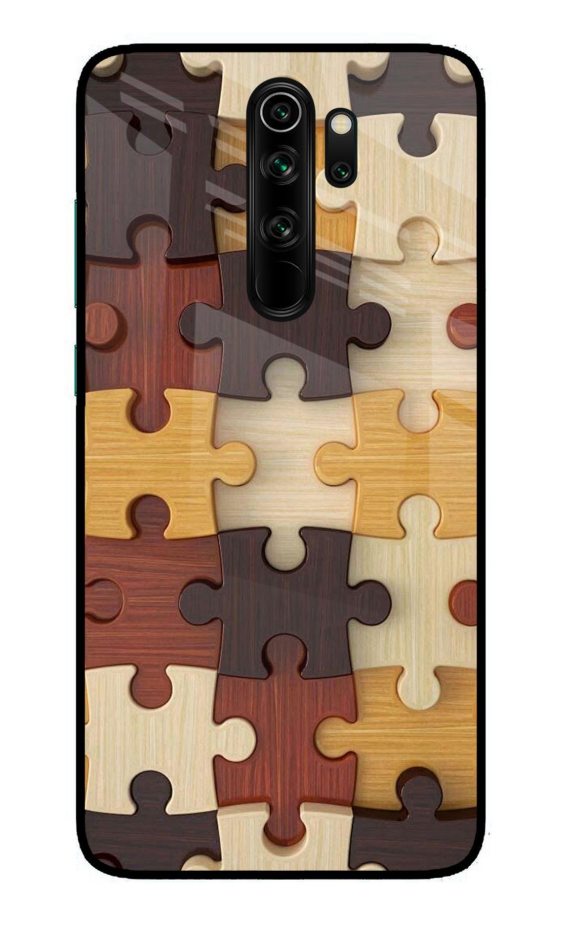 Wooden Puzzle Redmi Note 8 Pro Glass Case