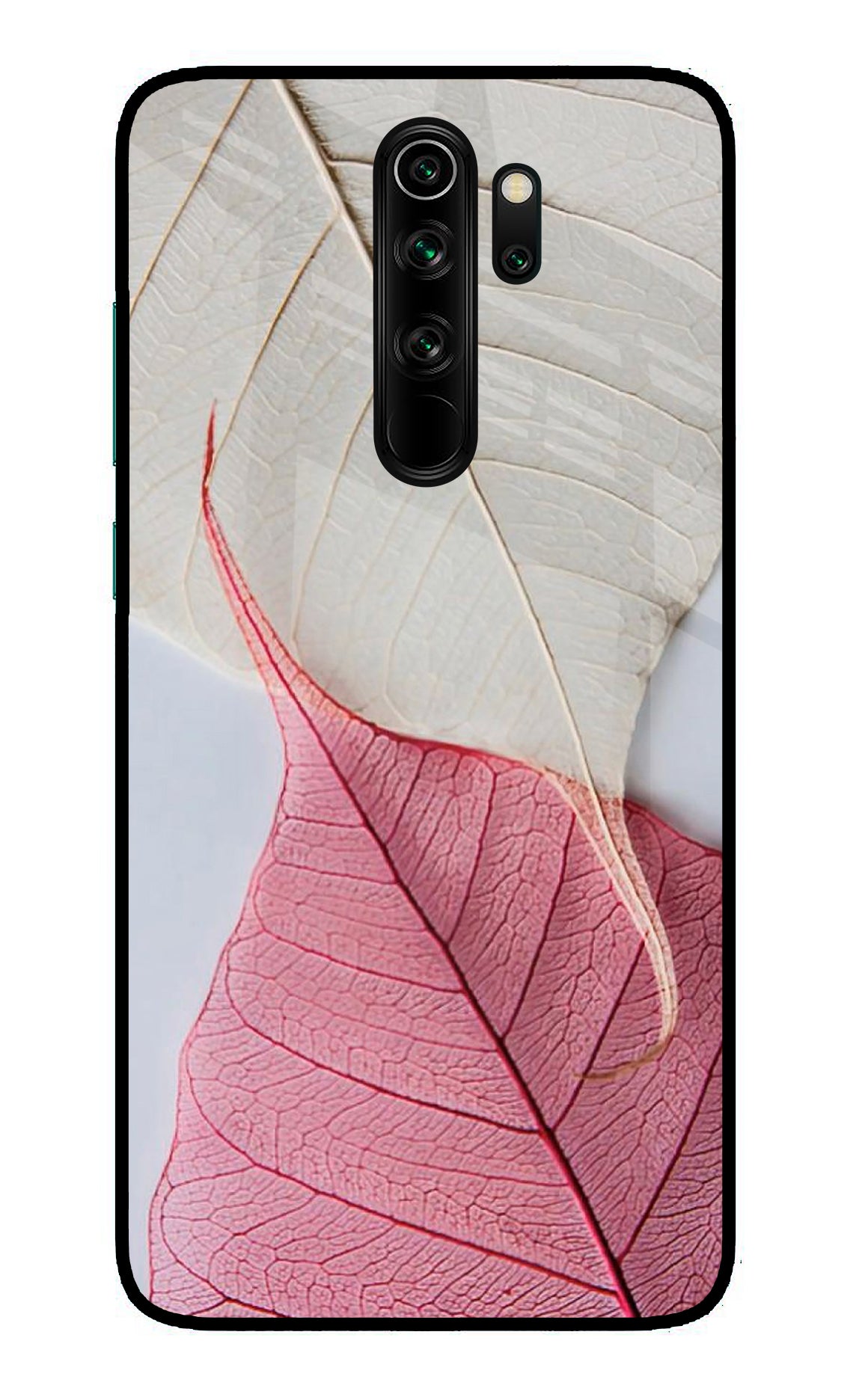 White Pink Leaf Redmi Note 8 Pro Glass Case