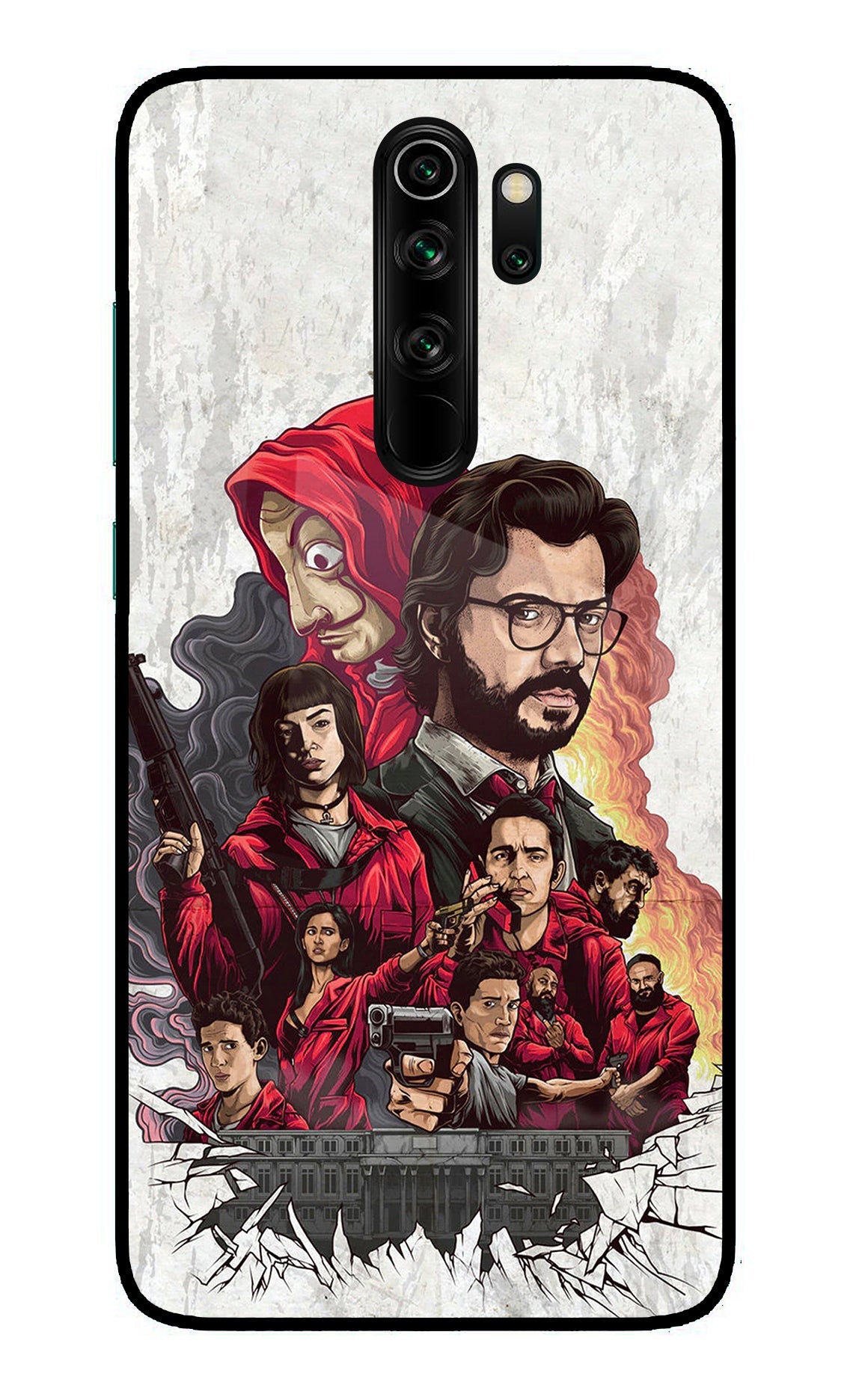 Money Heist Artwork Redmi Note 8 Pro Glass Case