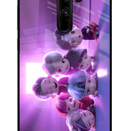 BTS Chibi Redmi Note 8 Pro Glass Case