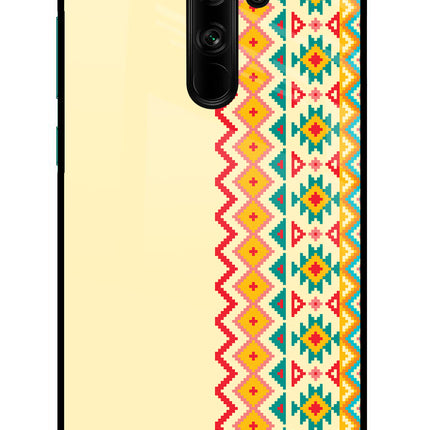 Ethnic Seamless Redmi Note 8 Pro Glass Case Back Cover by Casekaro