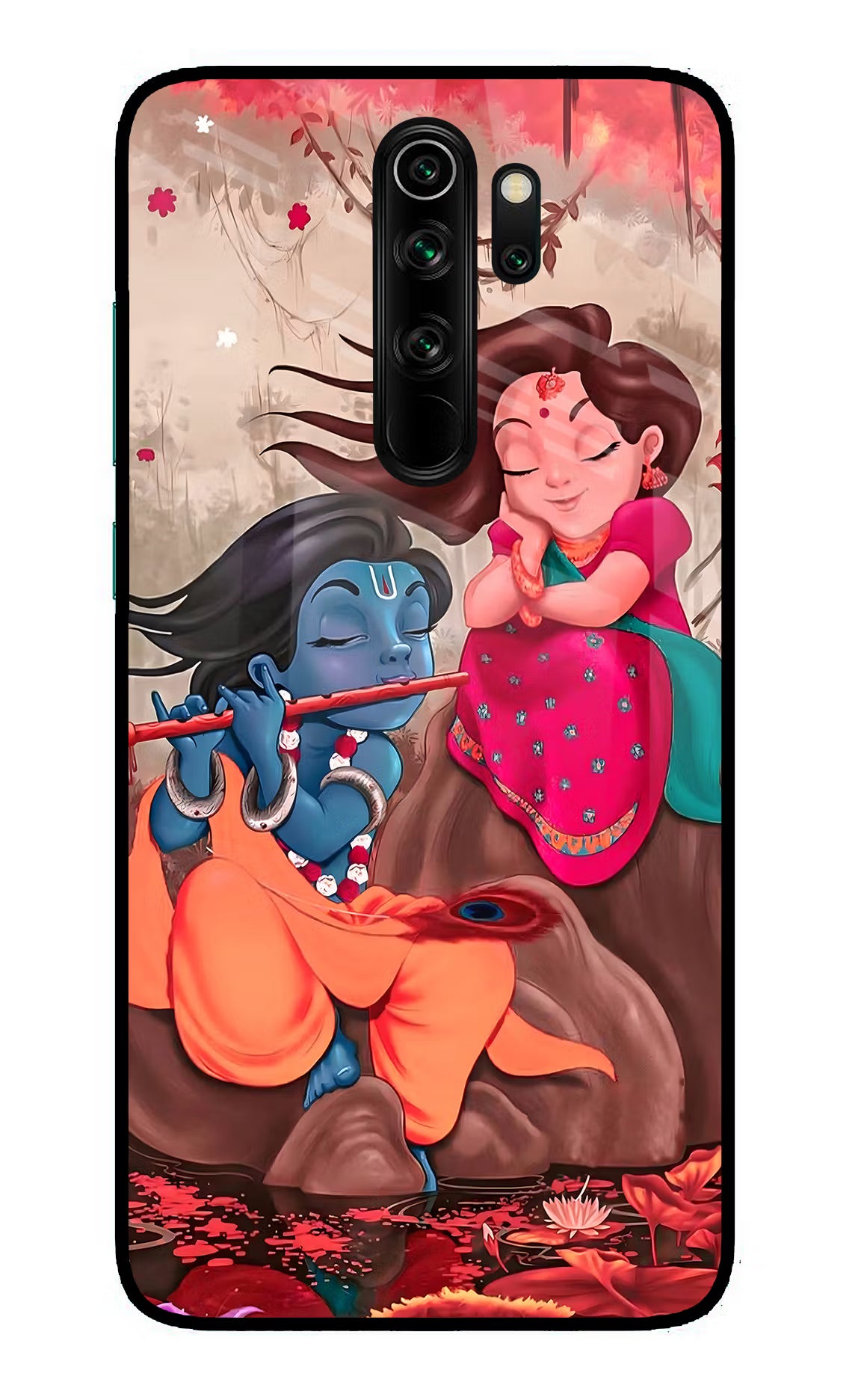Radhe Krishna Redmi Note 8 Pro Glass Case Back Cover by Casekaro