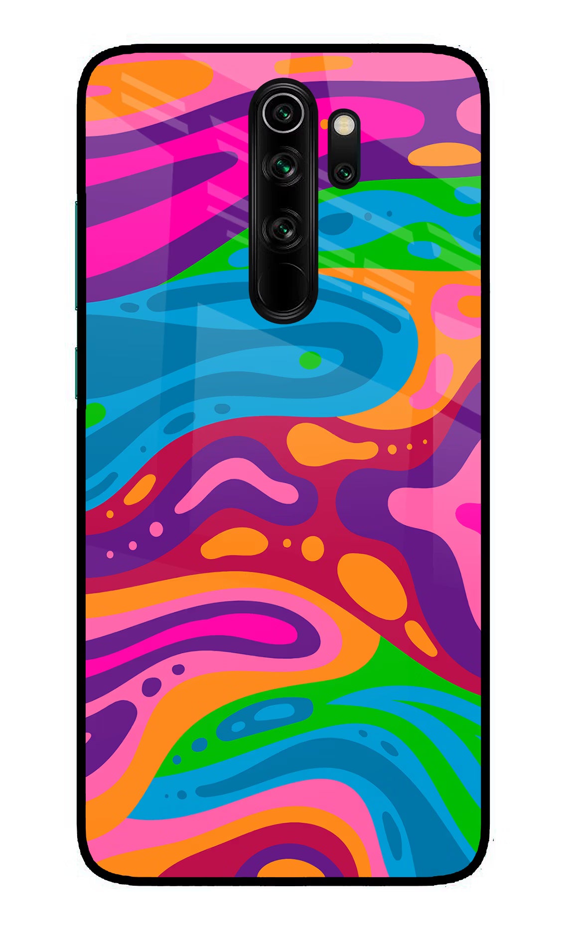 Trippy Pattern Redmi Note 8 Pro Glass Case Back Cover by Casekaro