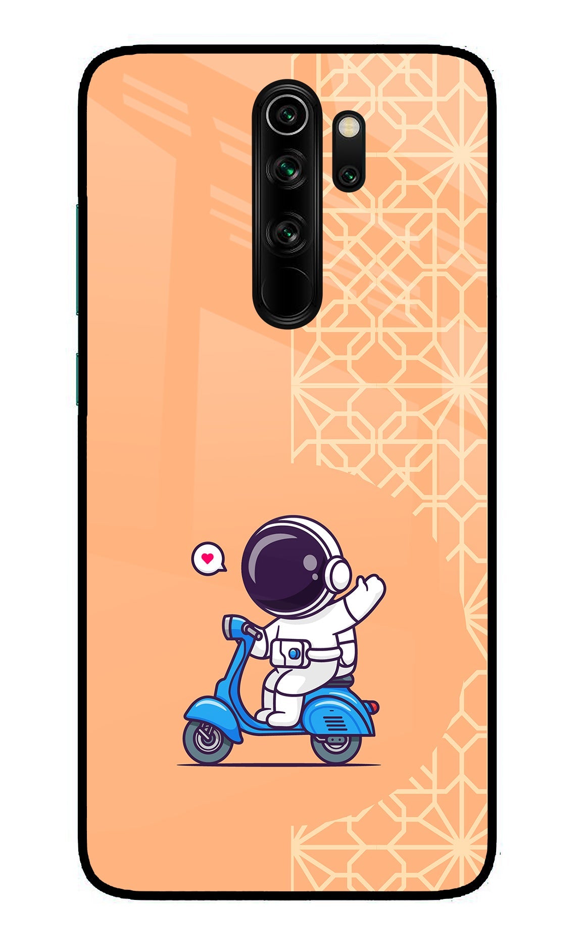 Cute Astronaut Riding Redmi Note 8 Pro Glass Case