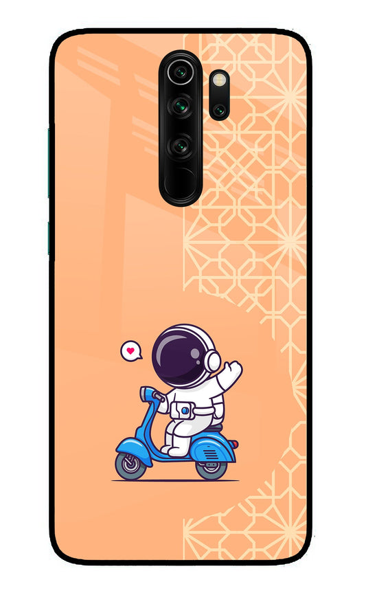 Cute Astronaut Riding Redmi Note 8 Pro Glass Case