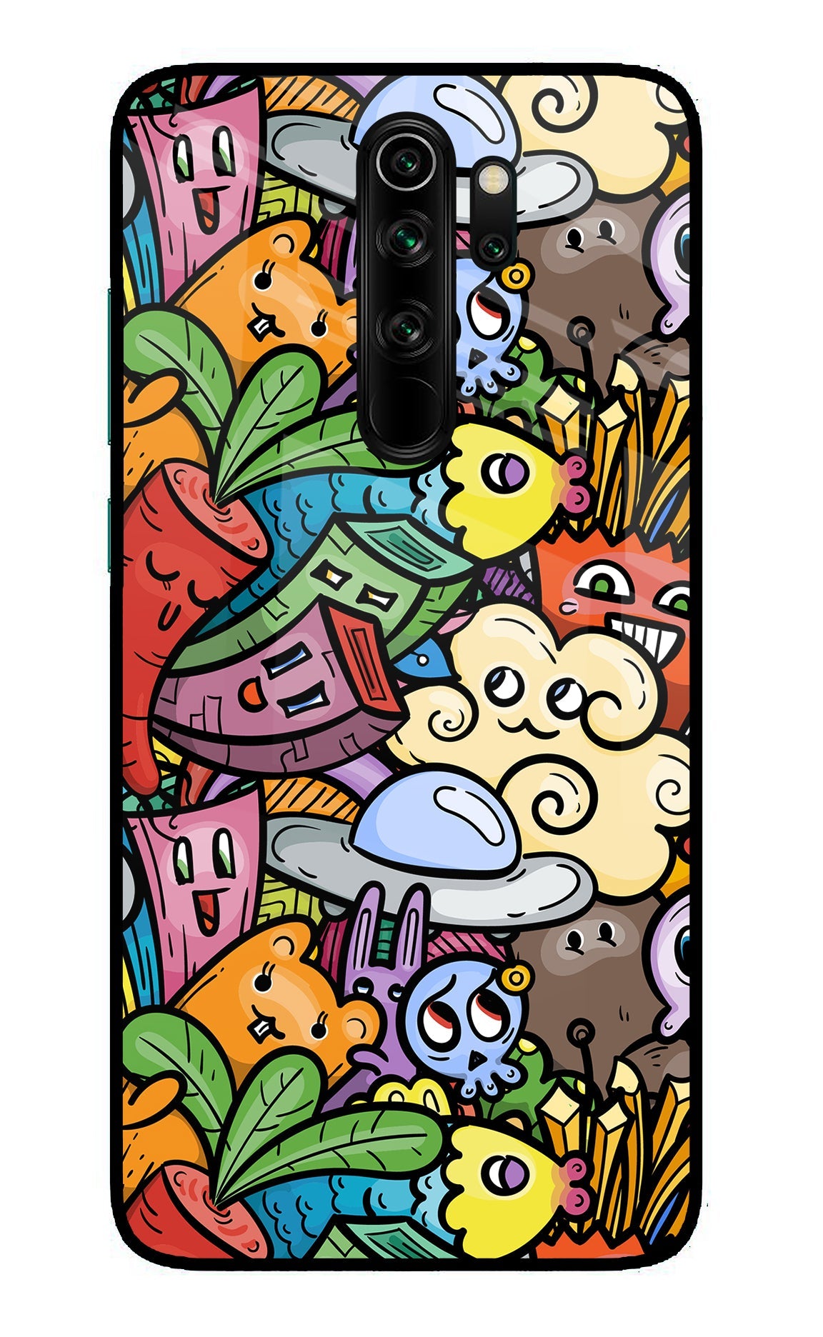 Veggie Doodle Redmi Note 8 Pro Glass Case