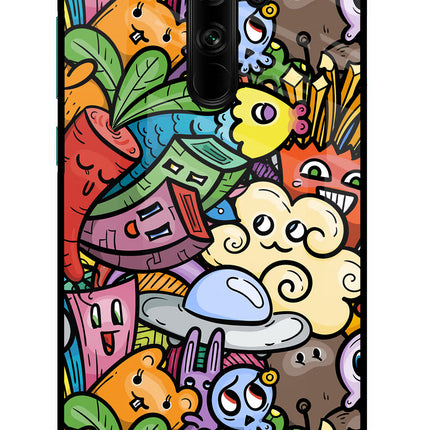 Veggie Doodle Redmi Note 8 Pro Glass Case Back Cover by Casekaro