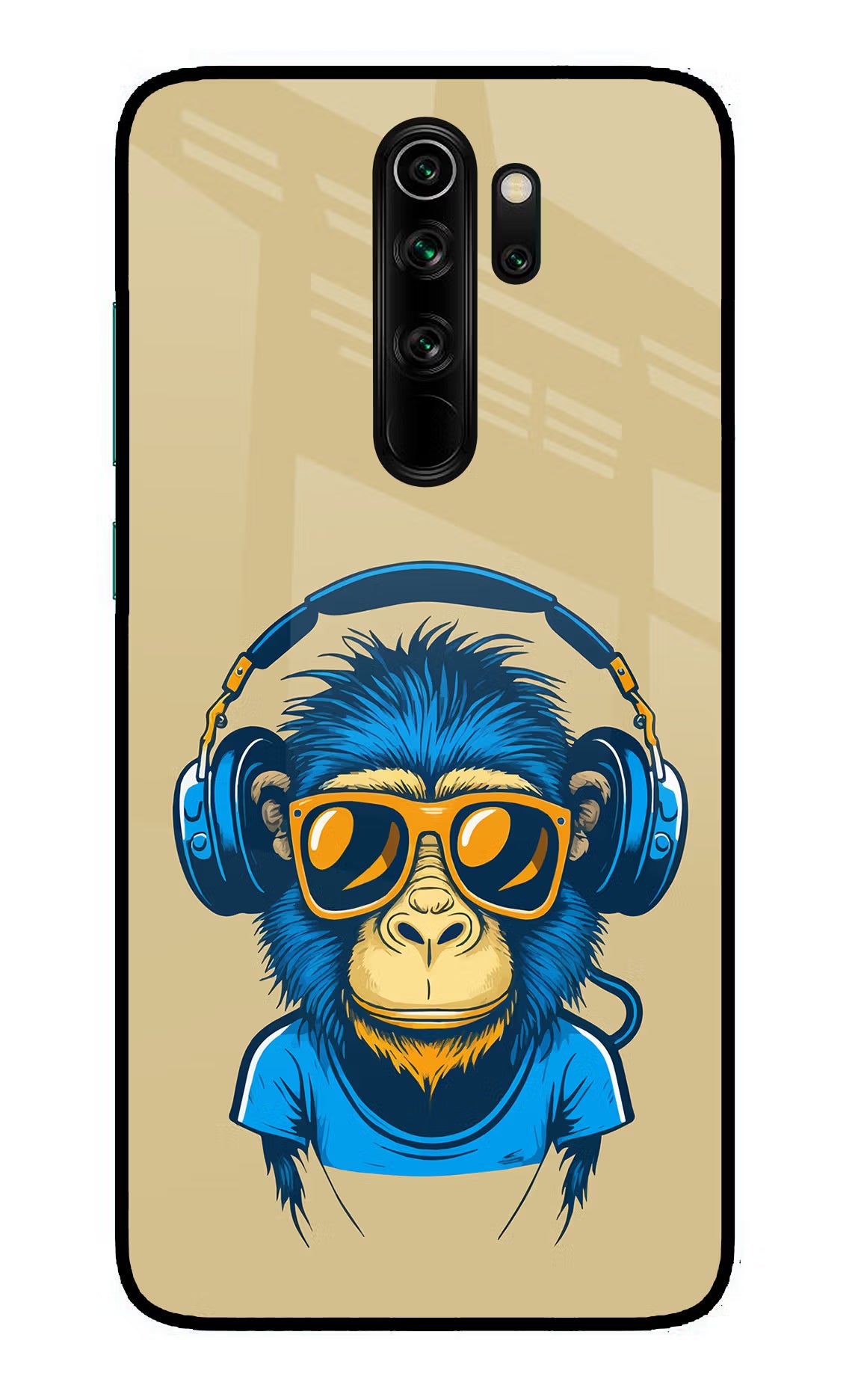 Monkey Headphone Redmi Note 8 Pro Glass Case Back Cover by Casekaro