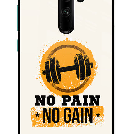 No Pain No Gain Redmi Note 8 Pro Glass Case Back Cover by Casekaro