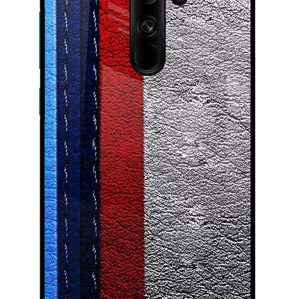 BMW Stripes Redmi Note 8 Pro Glass Case Back Cover by Casekaro