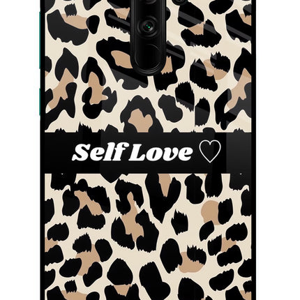 Leopard Print Self Love Redmi Note 8 Pro Glass Case Back Cover by Casekaro