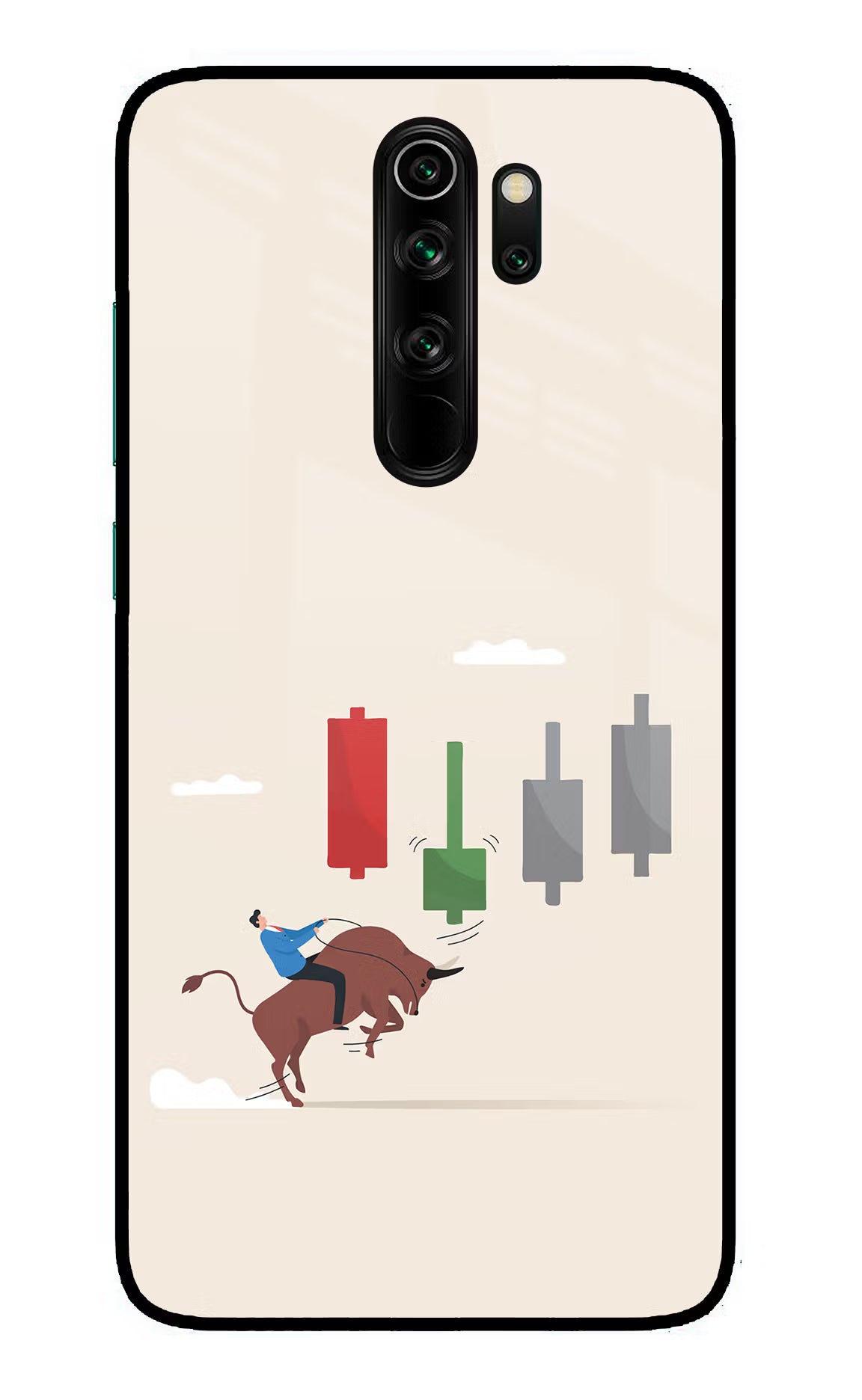 Bull Trading Momentum Redmi Note 8 Pro Glass Case Back Cover by Casekaro