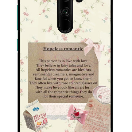 Hopeless Romantic Redmi Note 8 Pro Glass Case Back Cover by Casekaro