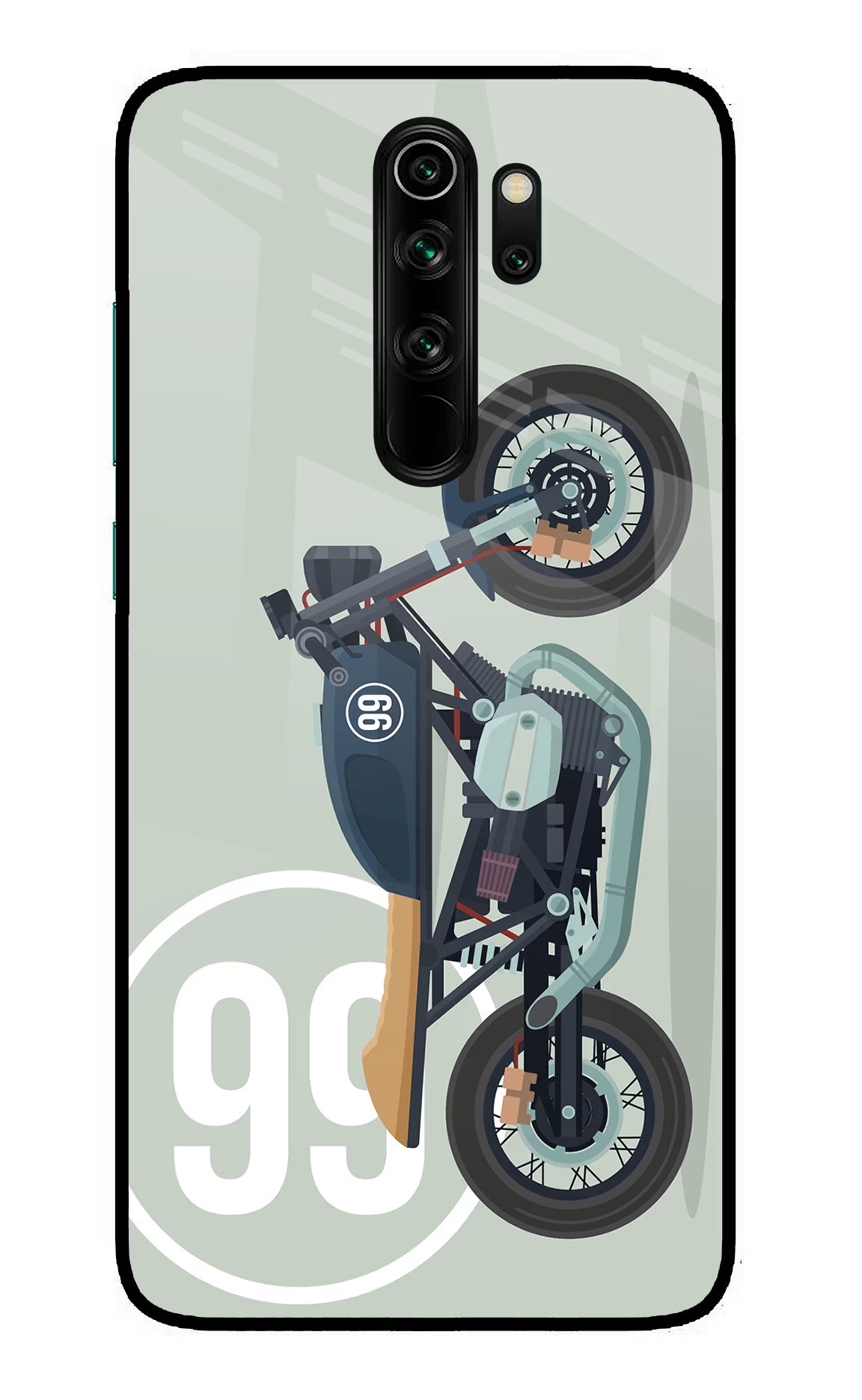 Classic Cafe Racer 99 Redmi Note 8 Pro Glass Case Back Cover by Casekaro