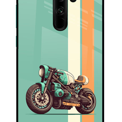 Striped Moto Drift Redmi Note 8 Pro Glass Case Back Cover by Casekaro