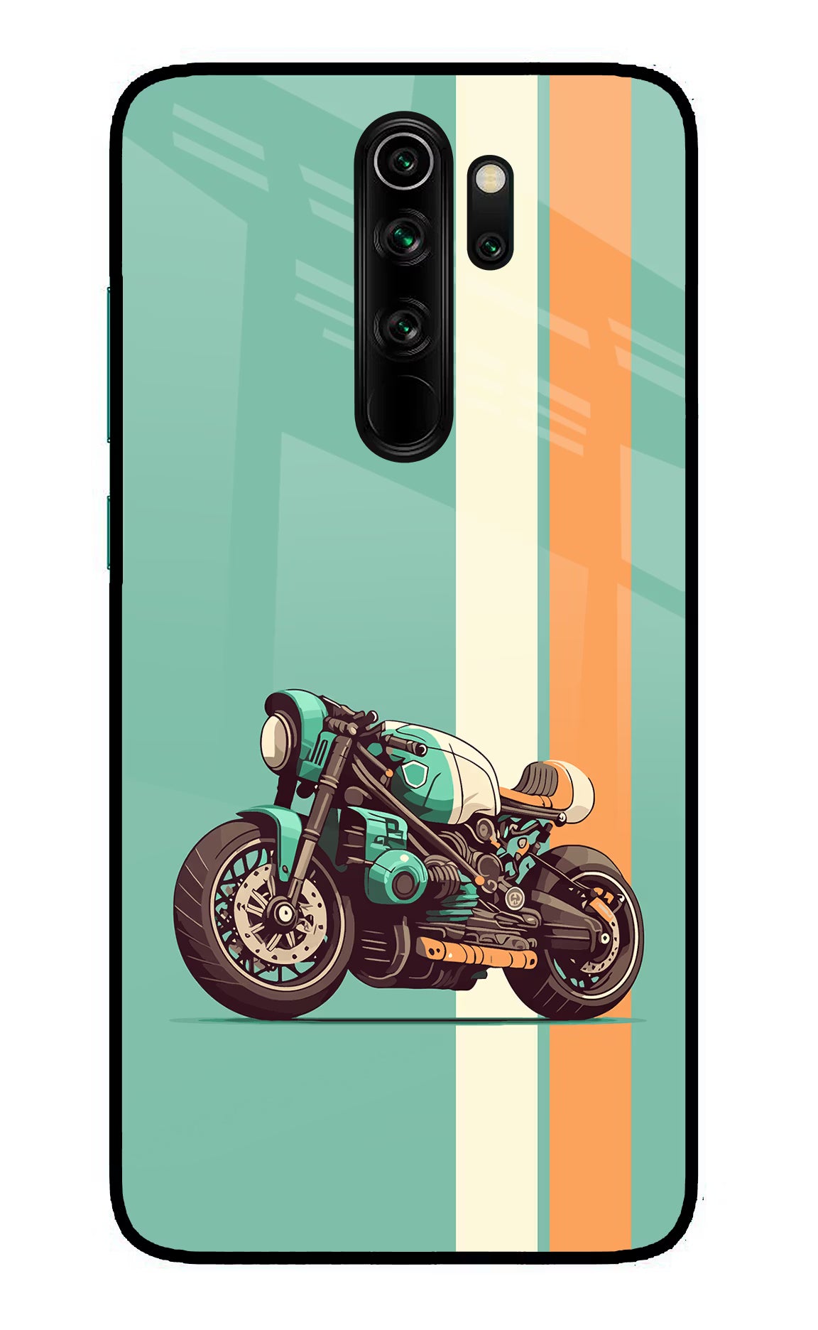 Striped Moto Drift Redmi Note 8 Pro Glass Case Back Cover by Casekaro