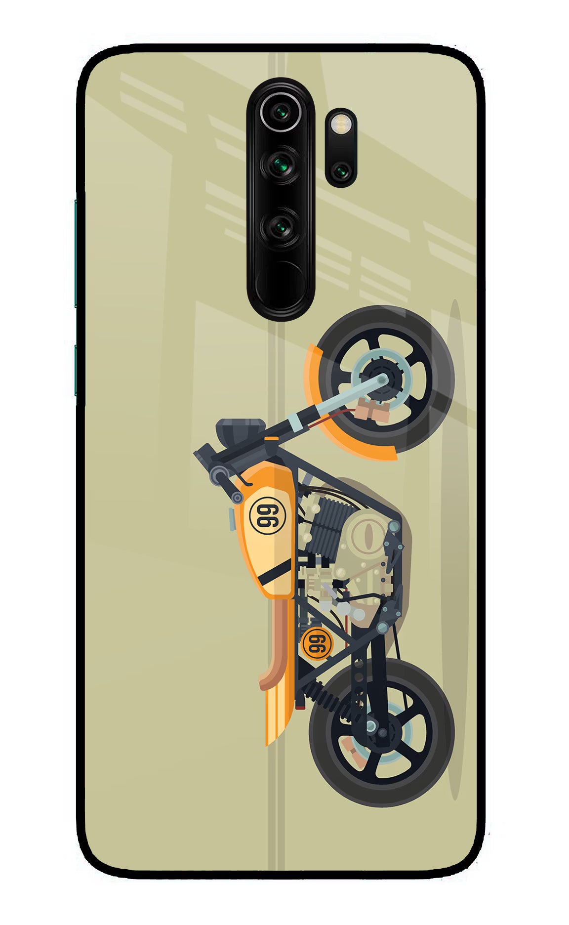 Vertical Speedster Redmi Note 8 Pro Glass Case Back Cover by Casekaro