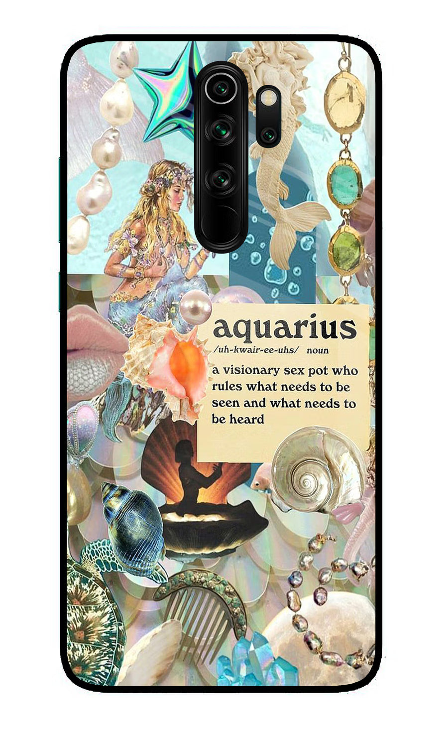 Aquarius Zodiac Redmi Note 8 Pro Back Cover, Glass case