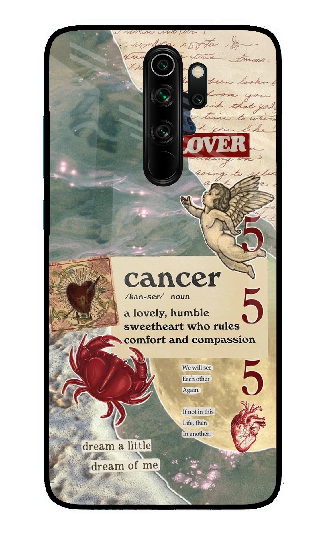 Cancer Zodiac Redmi Note 8 Pro Glass Case Back Cover by Casekaro