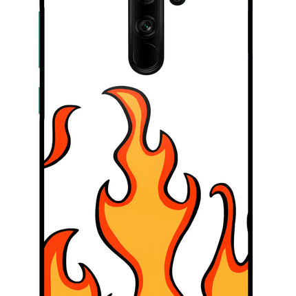 Fired Up – White Redmi Note 8 Pro Glass Case Back Cover by Casekaro