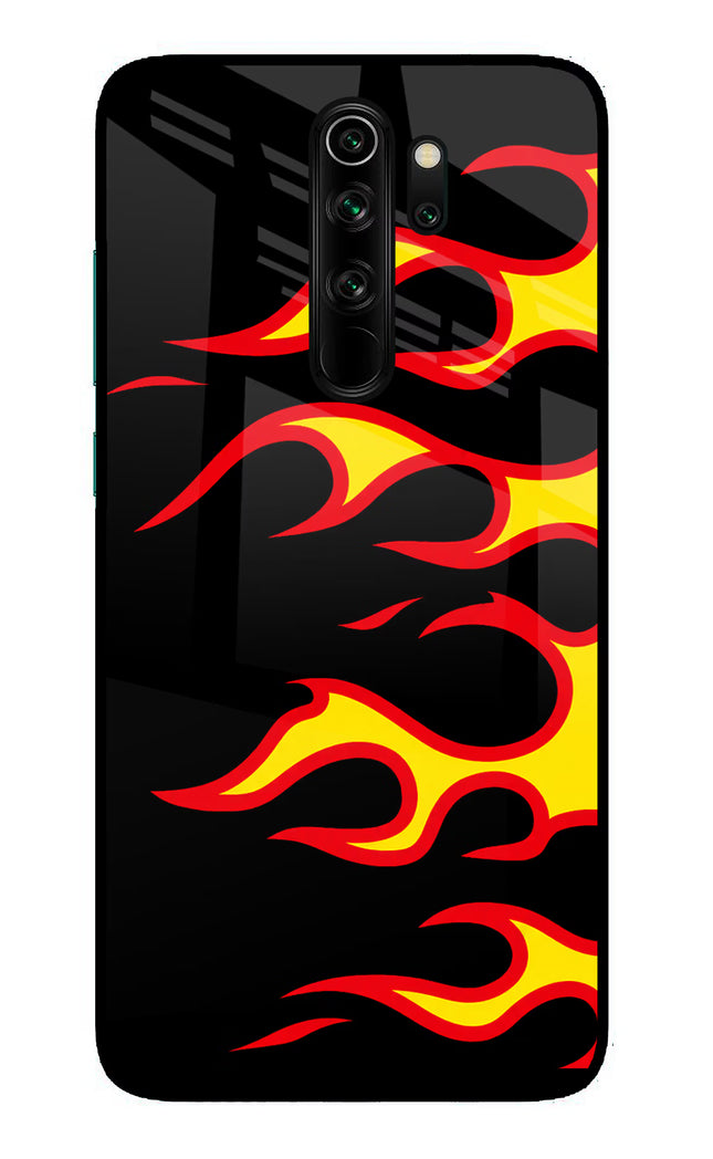 Side Sweep Flames Redmi Note 8 Pro Glass Case