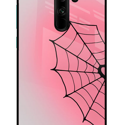 Pink Web Redmi Note 8 Pro Glass Case