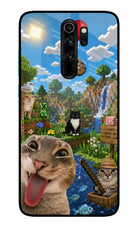 Minecraft Cat Chaos Redmi Note 8 Pro Glass Case