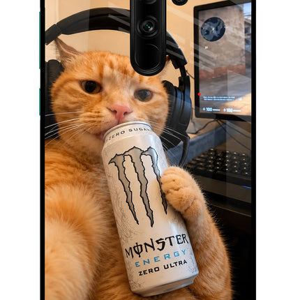 Gamer Cat Energy Redmi Note 8 Pro Glass Case