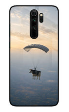 Skydiving Cow Redmi Note 8 Pro Glass Case