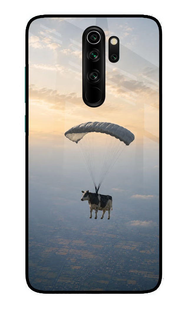 Skydiving Cow Redmi Note 8 Pro Glass Case